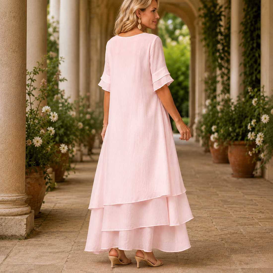 Darcy Layered Maxi Dress - Lead Alternate View