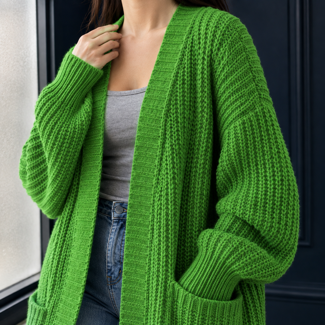 Alexandra-Faye Ribbed Cardigan - Lead Product Detail