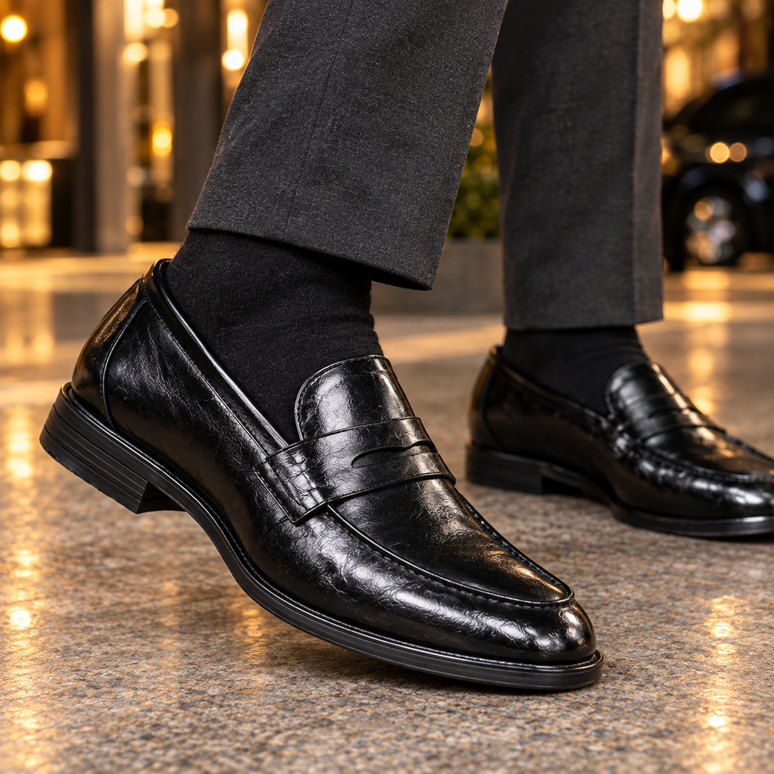 Bracciano Leather Loafers - Lead Product Detail