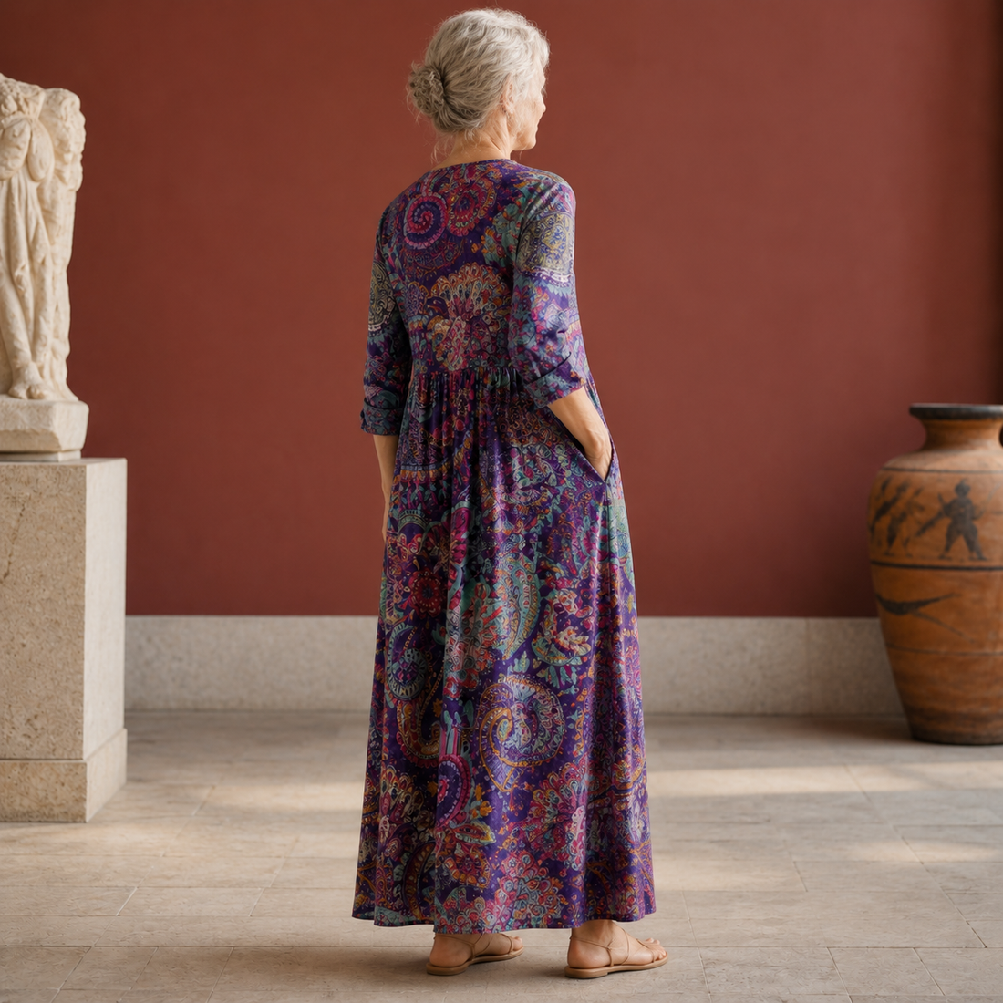 Elise Paisley Maxi Dress - Lead Alternate View