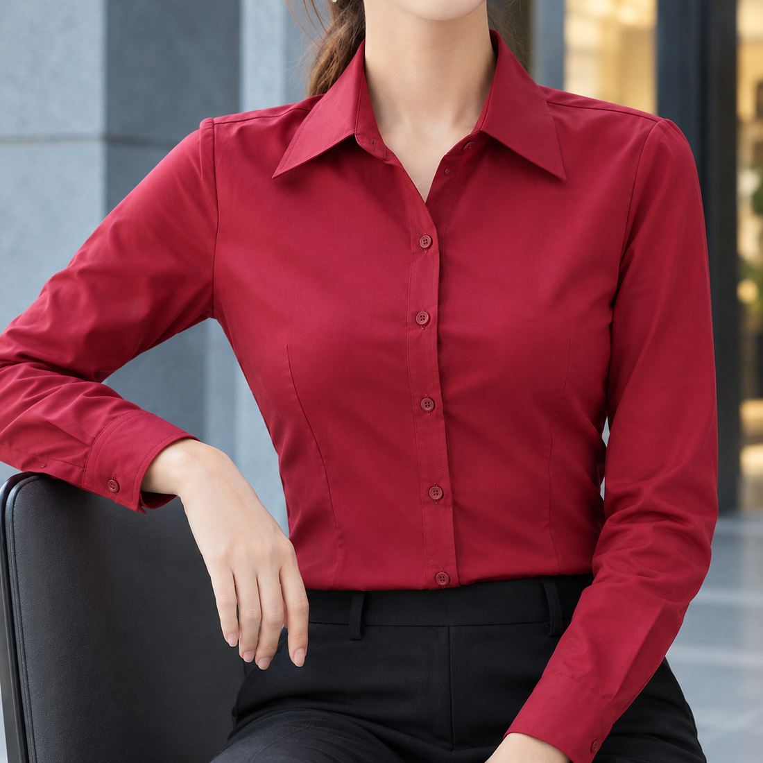 Yolande-Hope Slim Fit Shirt - Lead Product Detail