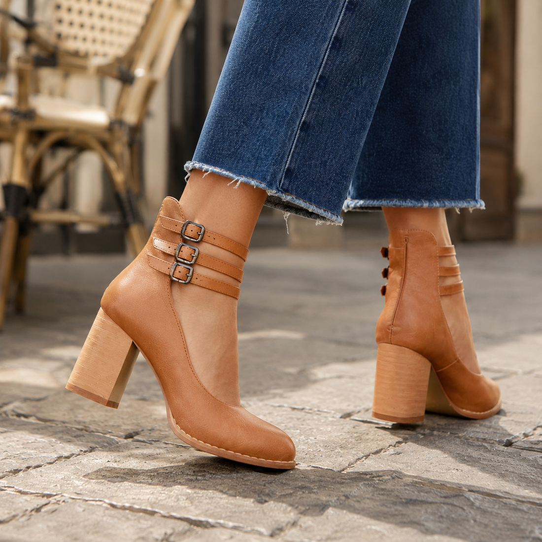 Rinaldi Triple Buckle Heels - Lead Alternate View