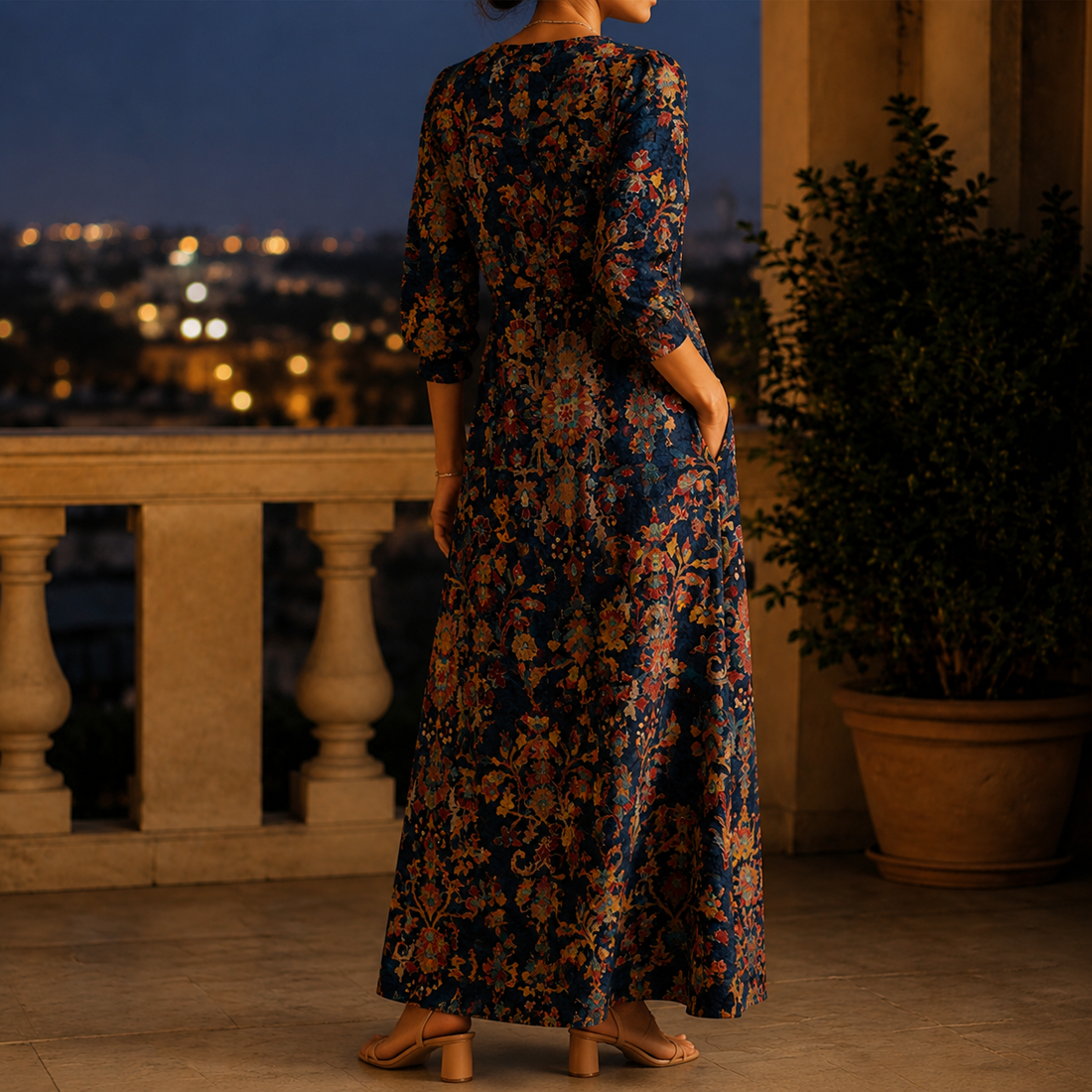 Stella Floral Maxi Dress - Lead Alternate View