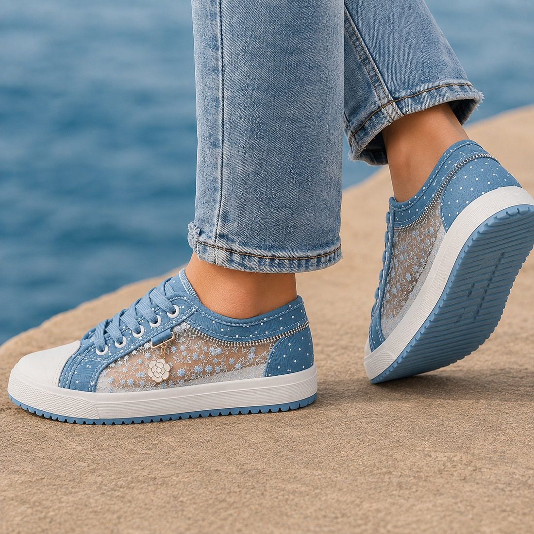 Neroni Floral Sneakers - Lead Alternate View