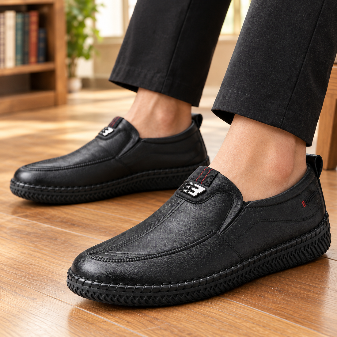 Bargello Leather Loafers - Lead Product Detail