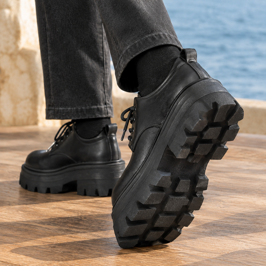 Bembo Platform Derby Shoes - Lead Product Detail