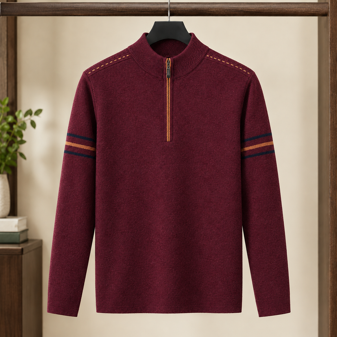 Jamie Half Zip Sweater - Red