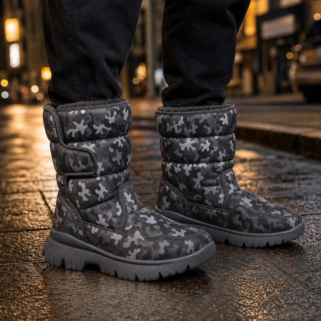 Viterbo Camouflage Snow Boots - Black Camouflage