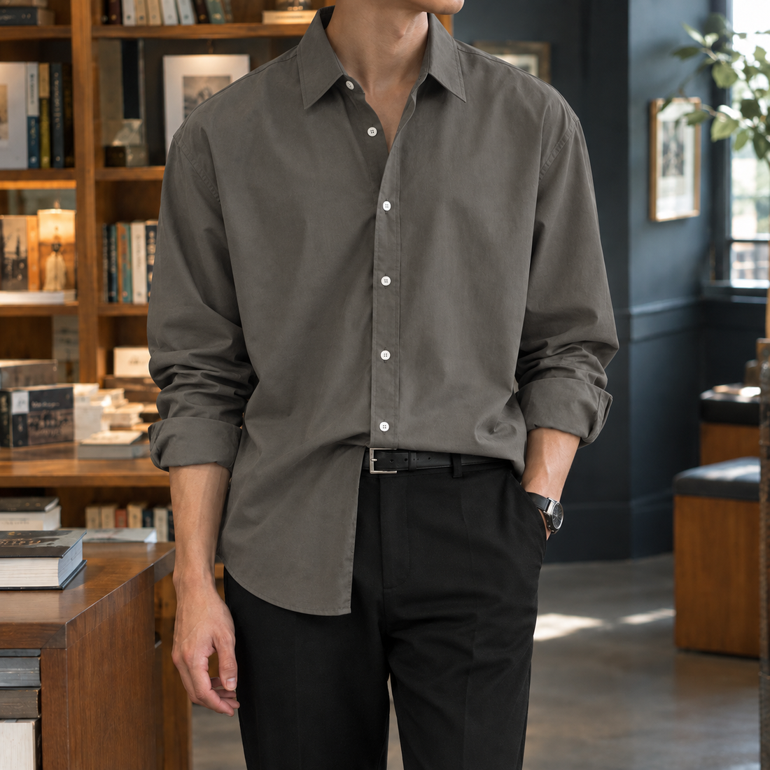 Nicholas Relaxed Shirt - Gray