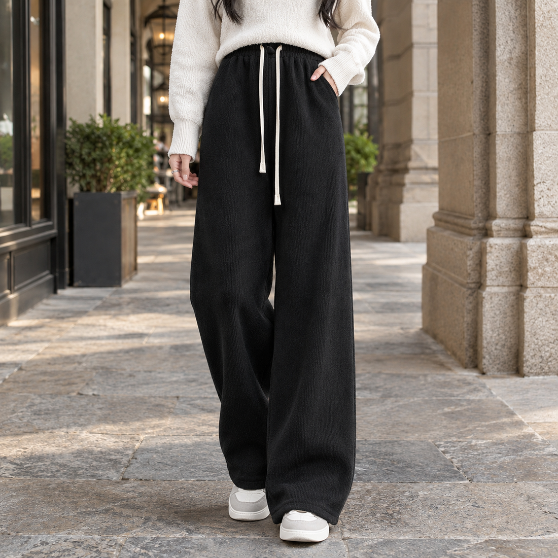 Modesty Wide Leg Pants - Black