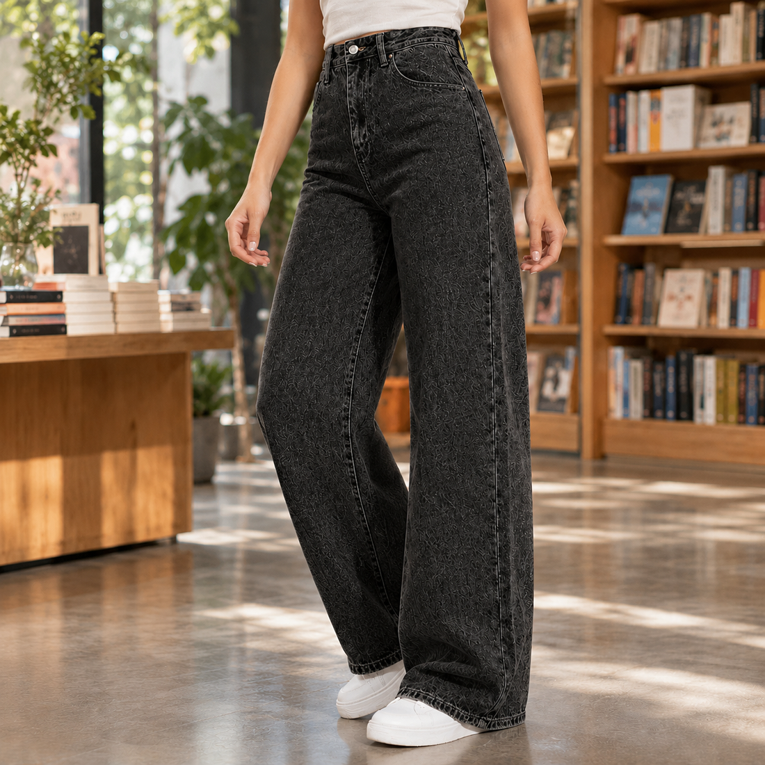 Zinnia-Rae Wide Leg Jeans - Black
