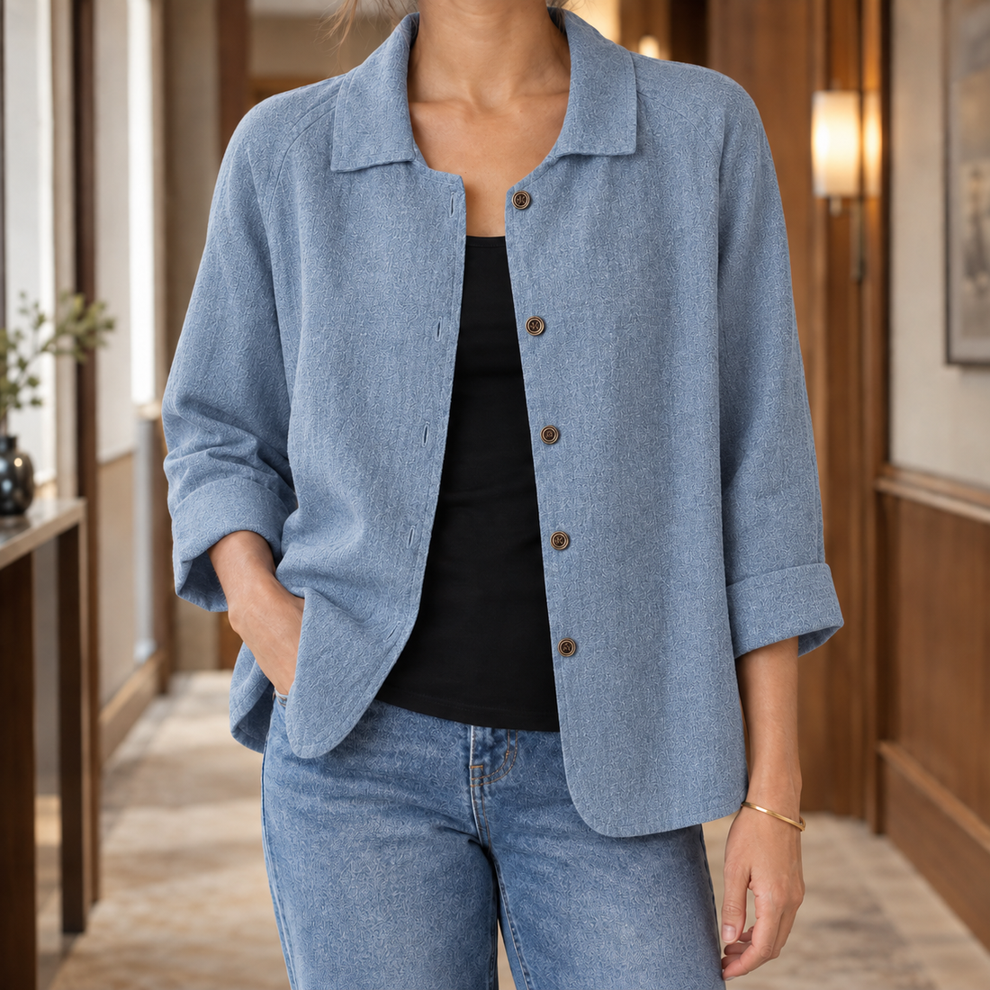 Mabel-Jade Relaxed Blazer - Blue