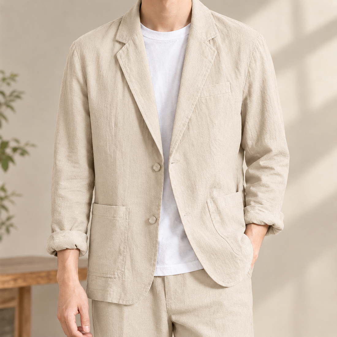 Armel Cotton Blazer - Apricot