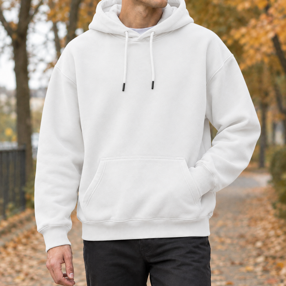 Idris-York Relaxed Hoodie - White
