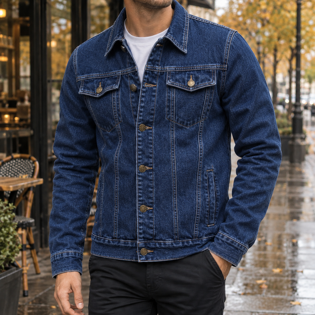 George-Stone Denim Jacket - Dark Blue
