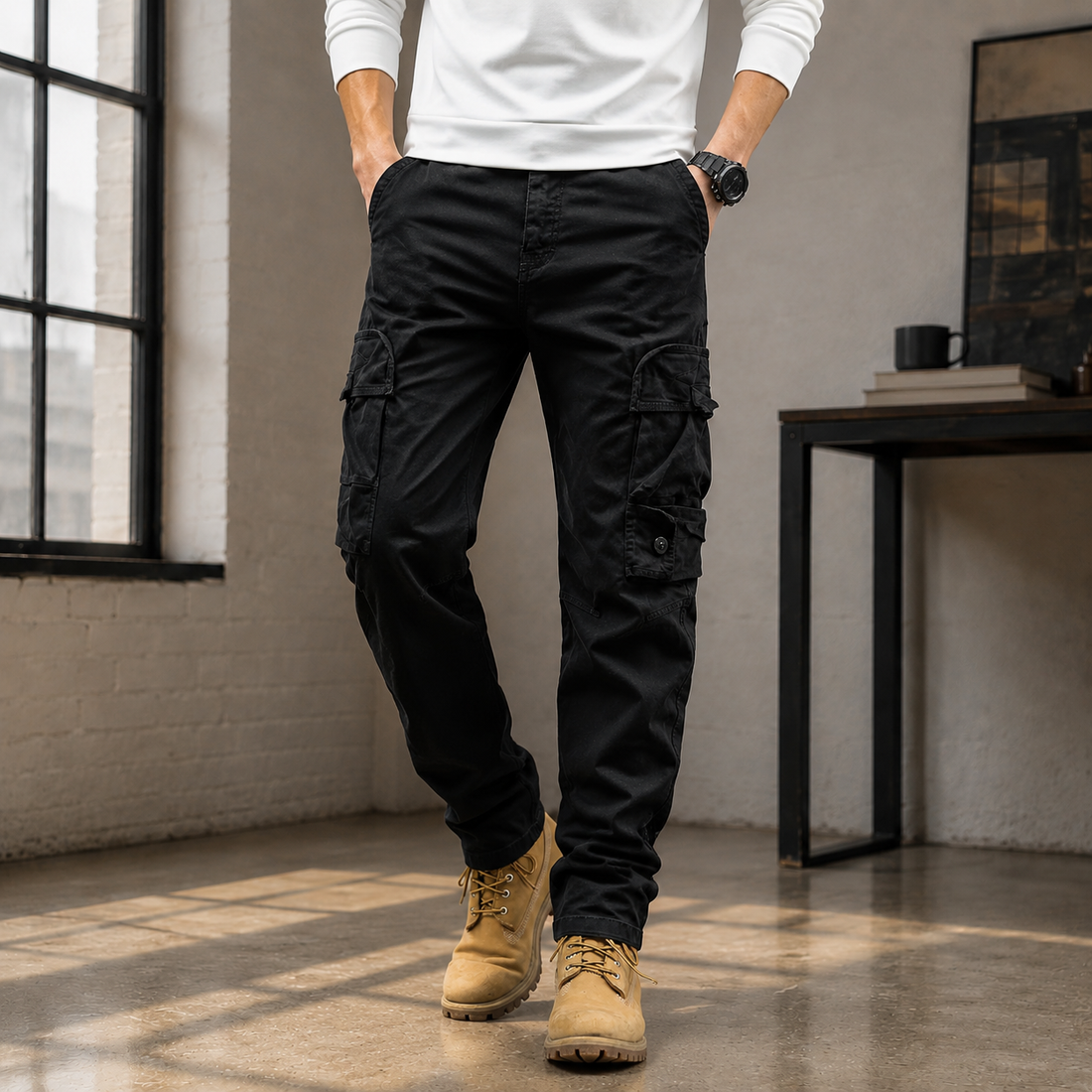 Samson Relaxed Cargo Pants - Black