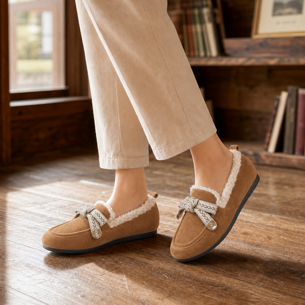 Camerino Fleece Lined Loafers - Caramel Brown