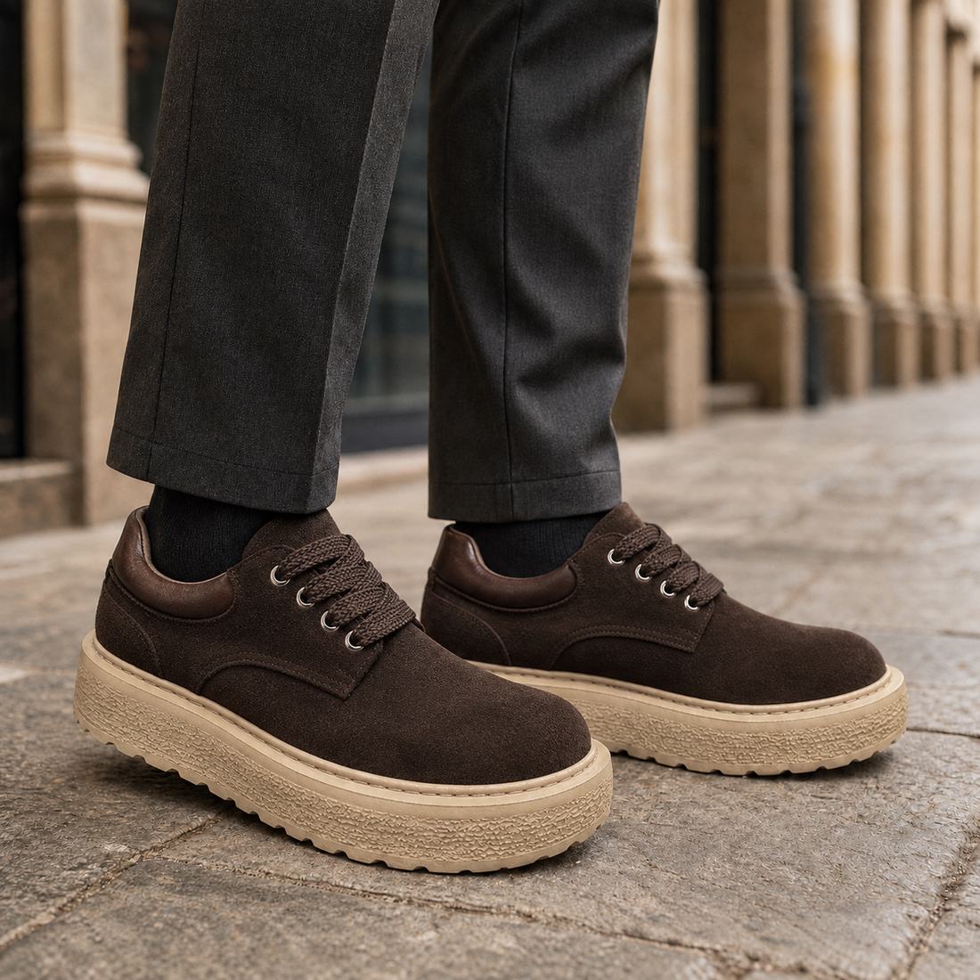 Isernia Platform Derby Shoes - Brown