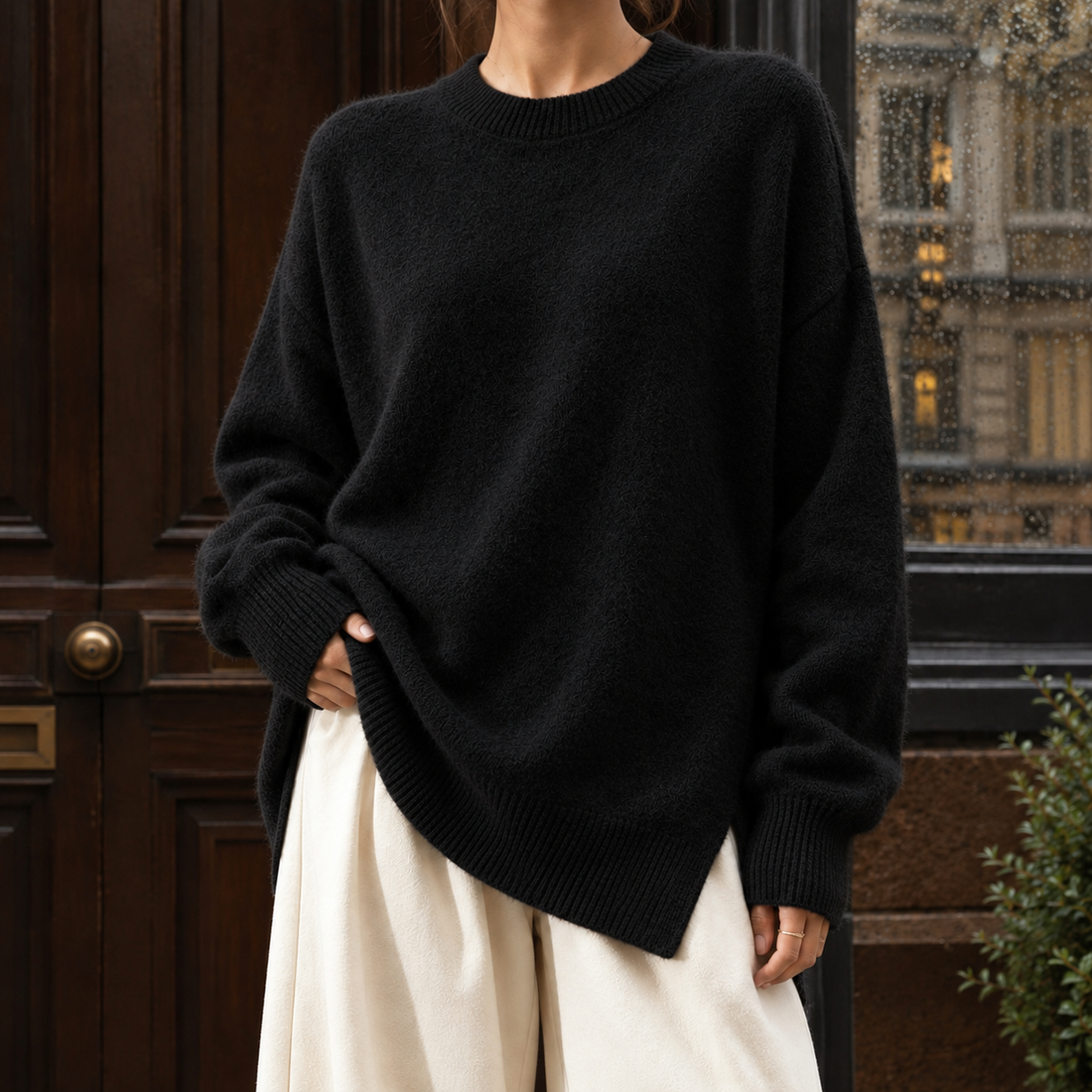 Millie Crew Neck Sweater - Black