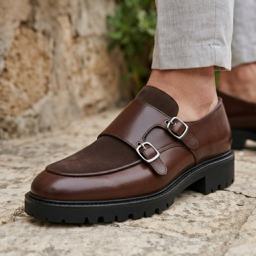 Valente Double Monk Shoes - Lead Product Detail