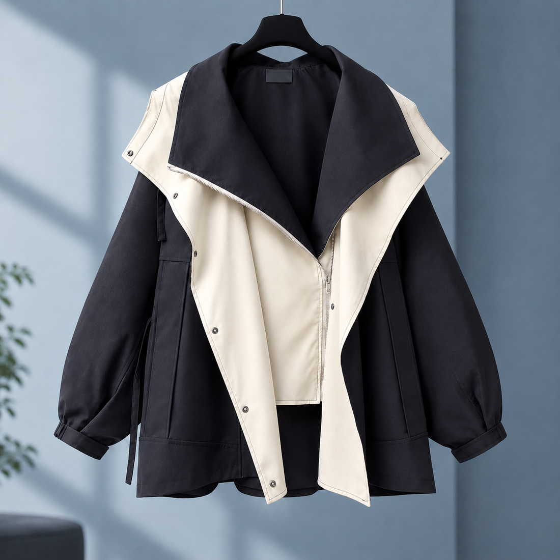 Amandine Colorblock Jacket - Black