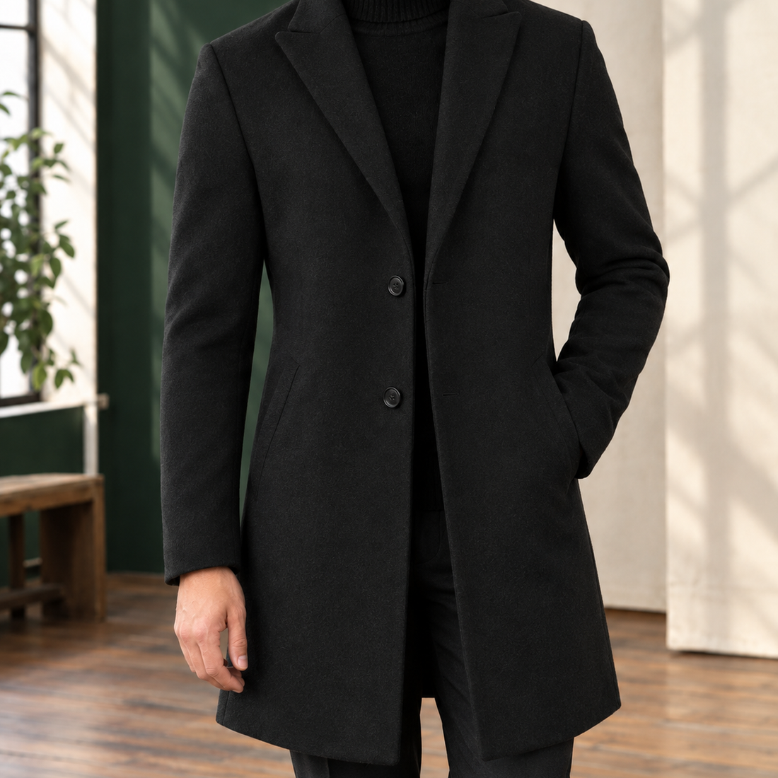 Emeric Wool Coat - Black