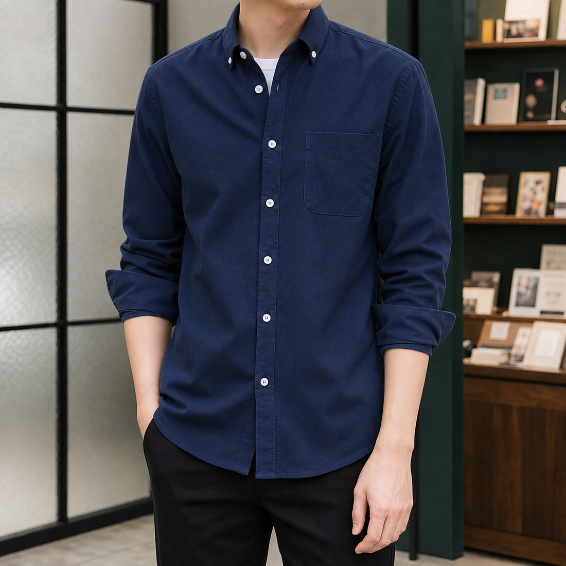 Rocco Button-Down Shirt - Oxford Dark Blue
