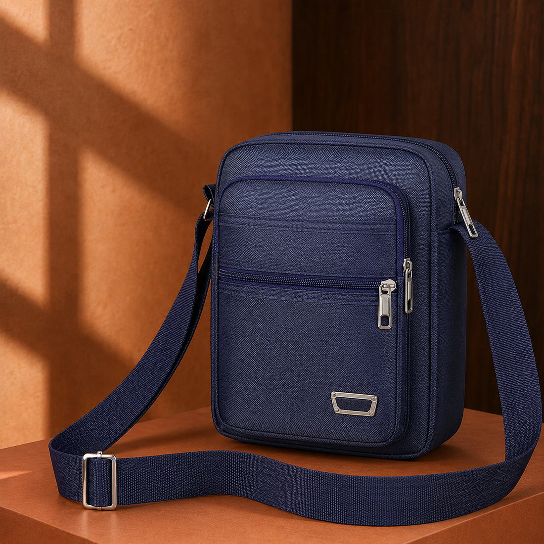 Bertani Multi-Zip Crossbody Bag - Blue