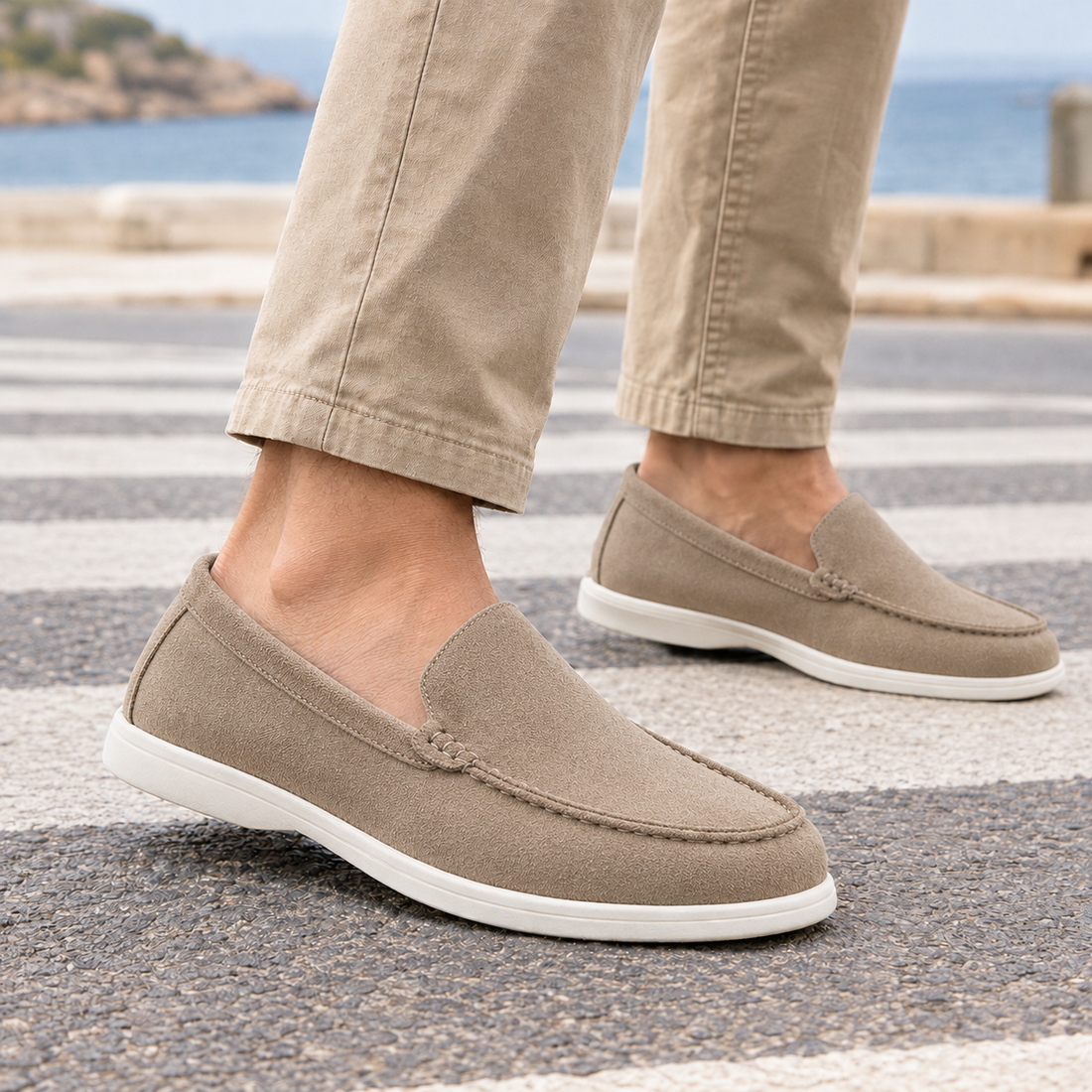 Orvieto Suede Loafers - Taupe