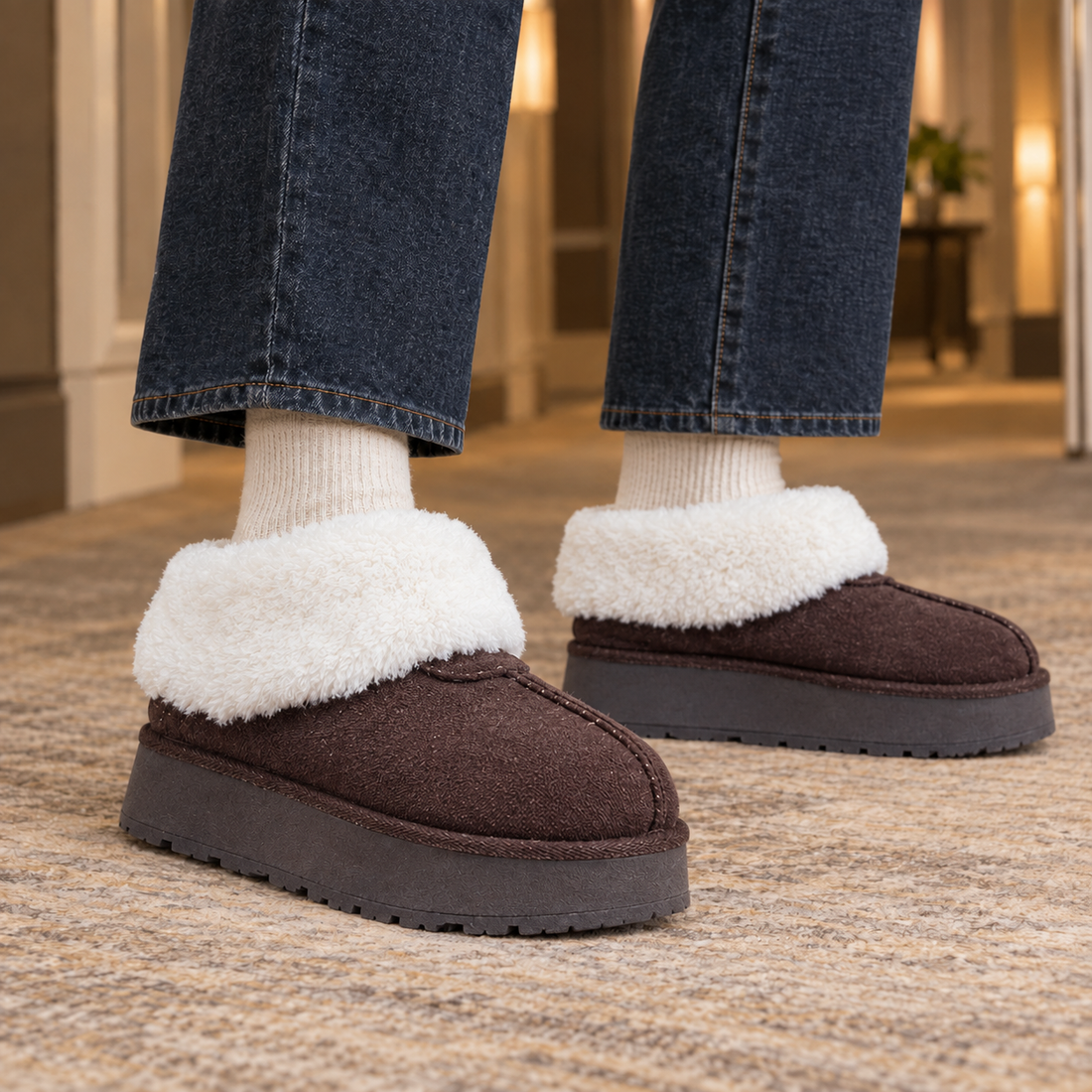 Grosseto Platform Snow Boots - Dark Brown