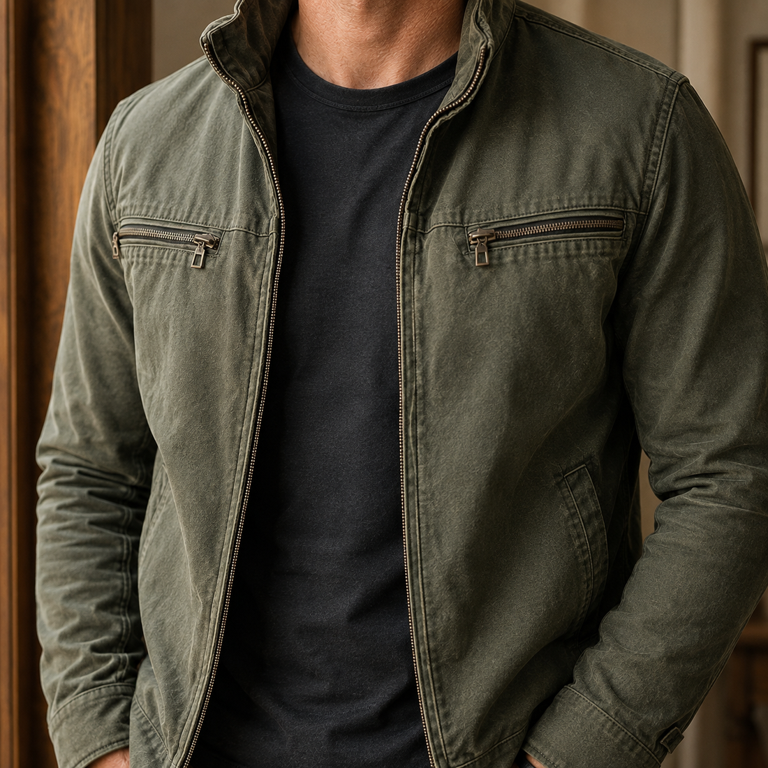 Theo Military Jacket - Lead Product Detail
