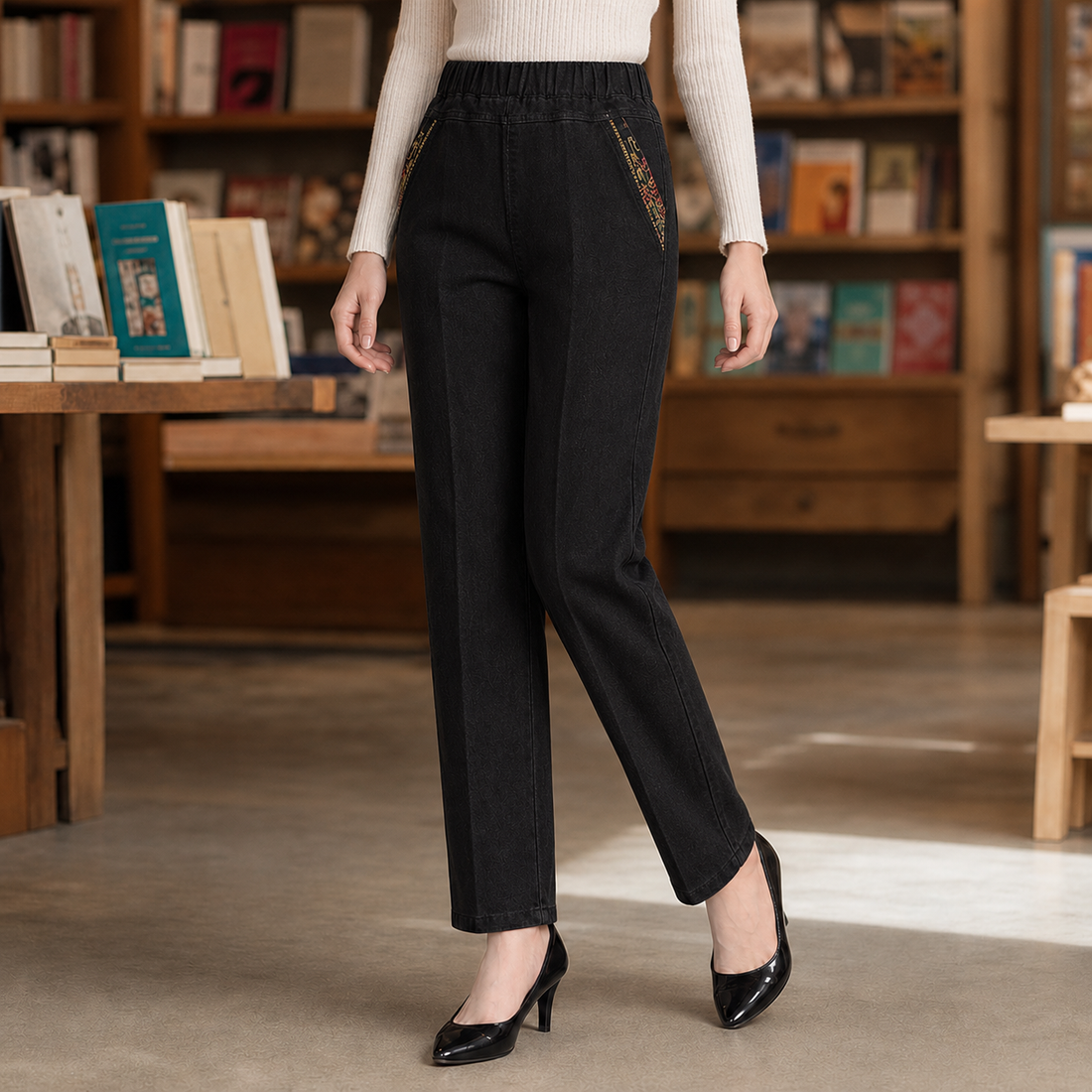 Candela-Kate Straight Leg Pants - Black
