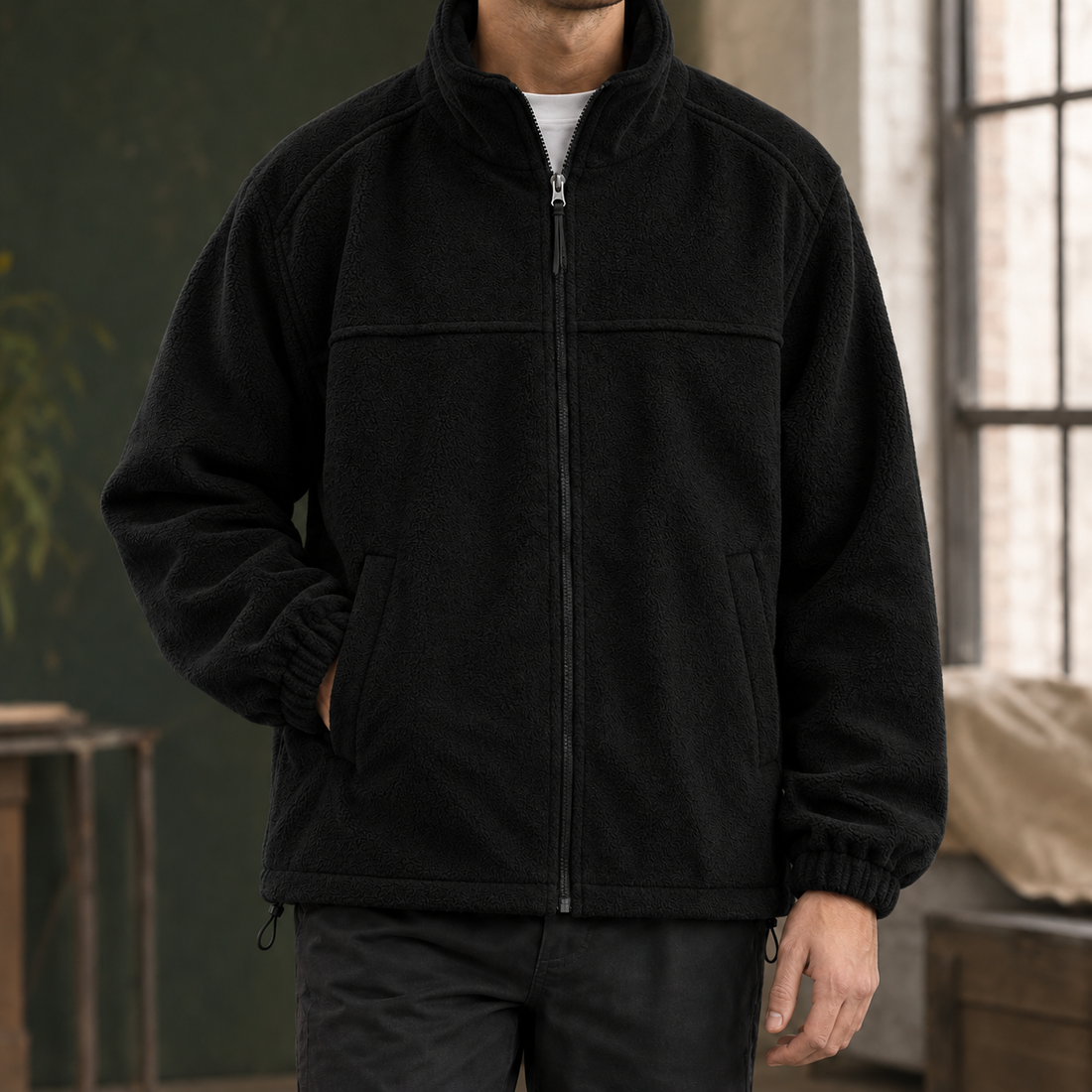 Cameron Fleece Jacket - Black