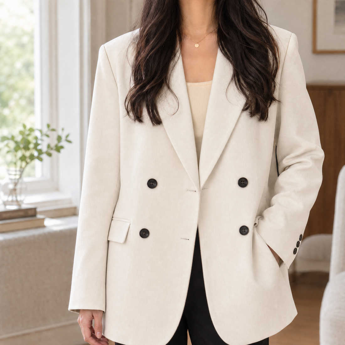 Yara-Jade Oversized Blazer - Cream