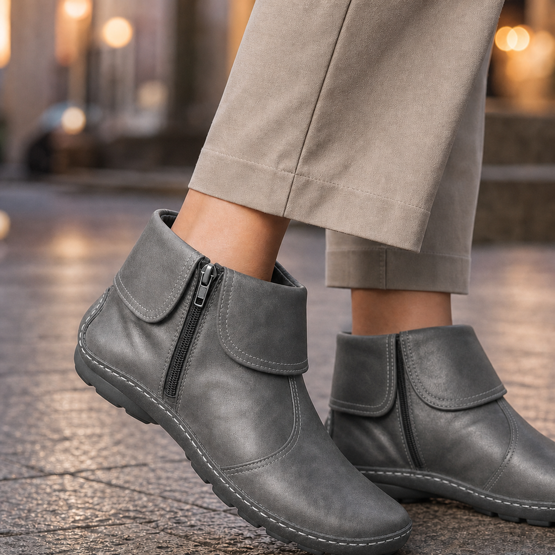 Lucano Side Zip Boots - Gray