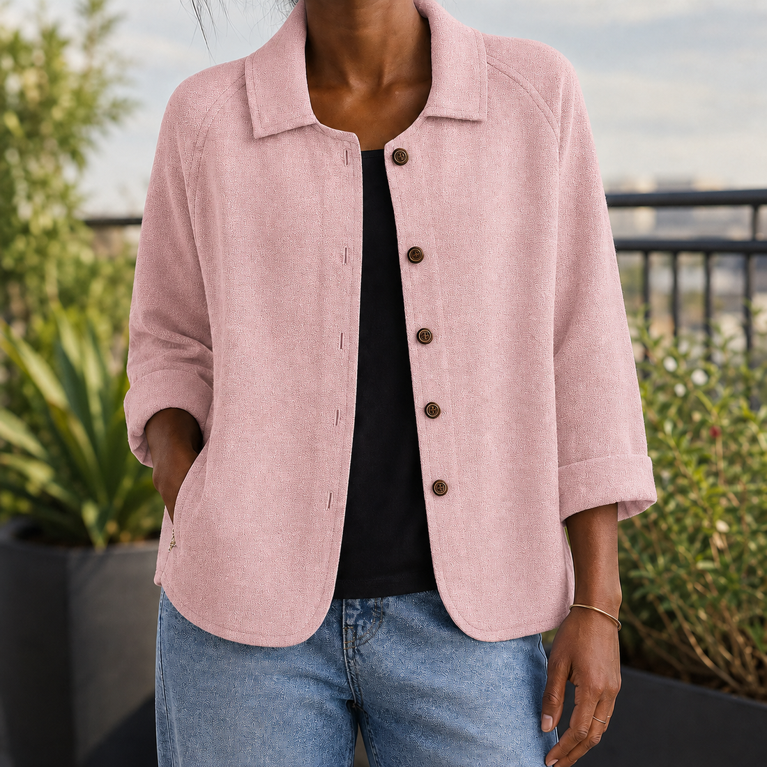 Soraya-Lane Collared Sweater - Pink