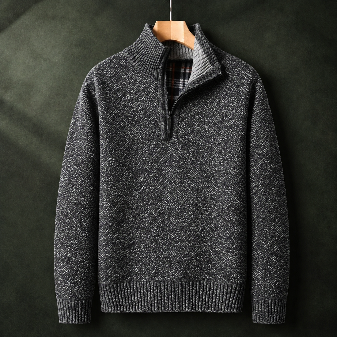 Ambrose Quarter-Zip Sweater - Dark Gray