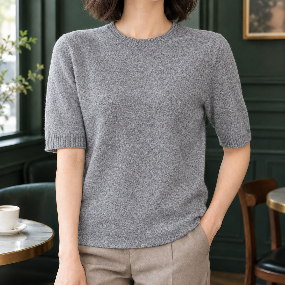 Ludovica Crew Neck Sweater - Gray