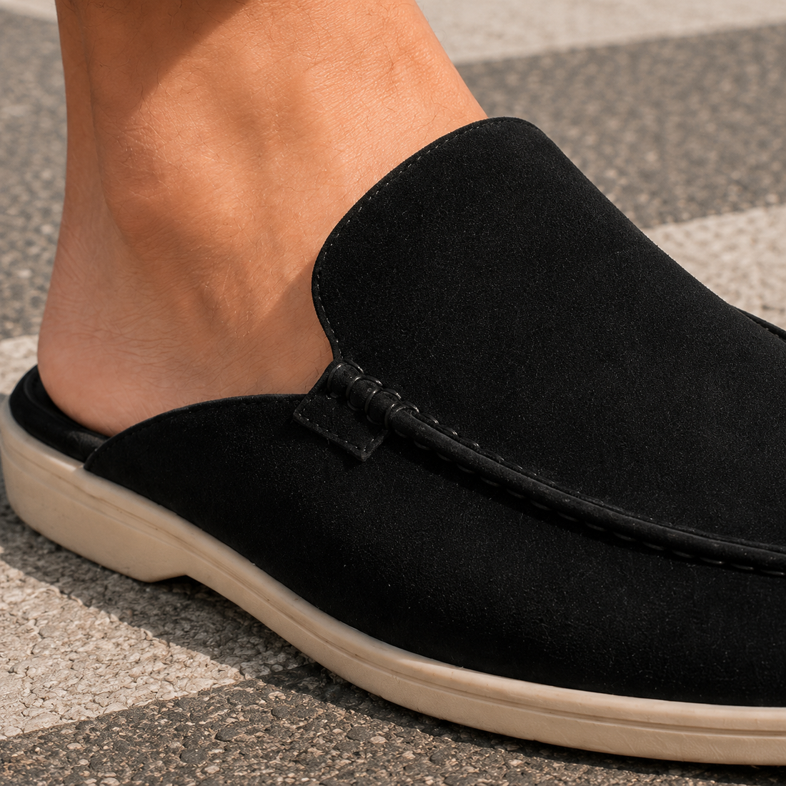 Asti Suede Mule Loafers - Lead Product Detail