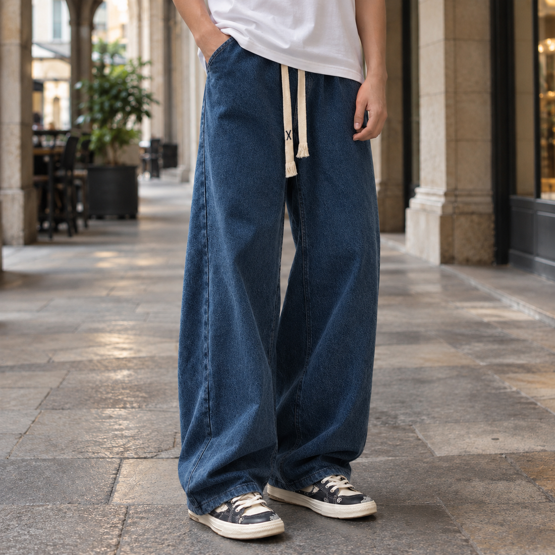 Lennox Wide Leg Jeans - Denim Dark Blue