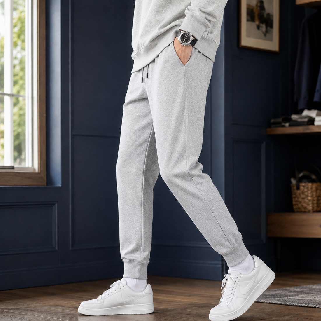 Ancel Tapered Joggers - Gray