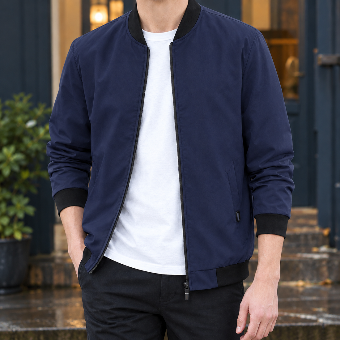 Donovan Bomber Jacket - Dark Blue