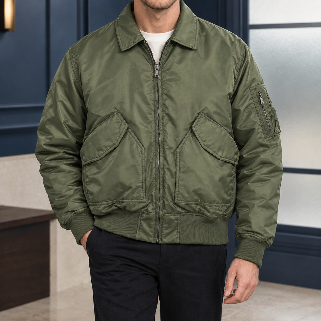 Samuel Flight Jacket - Army Green