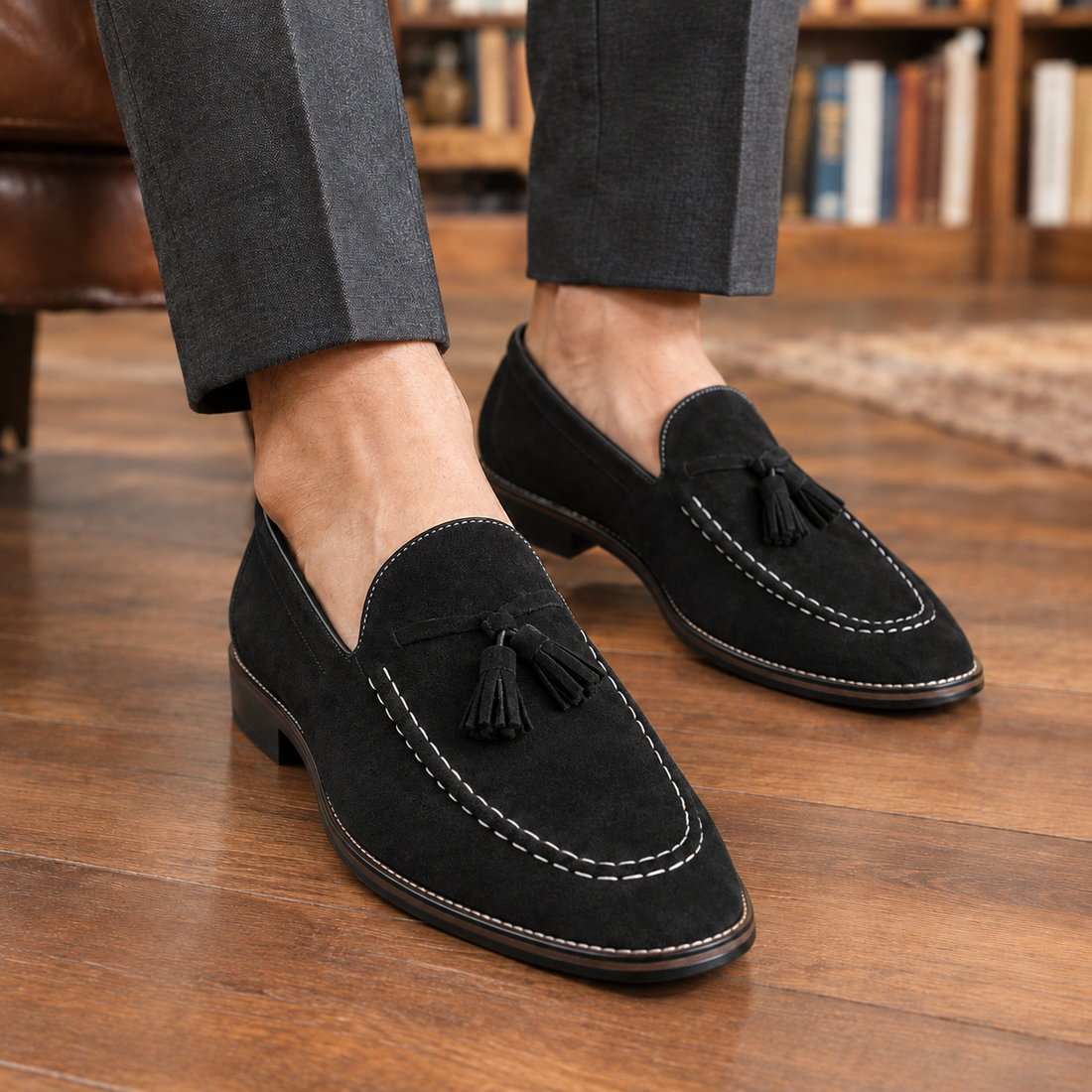 Chiaravalle Suede Loafers - Black