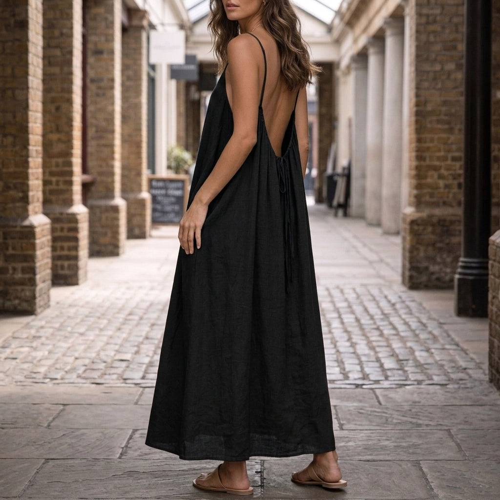 Willa Backless Maxi Dress - Noir