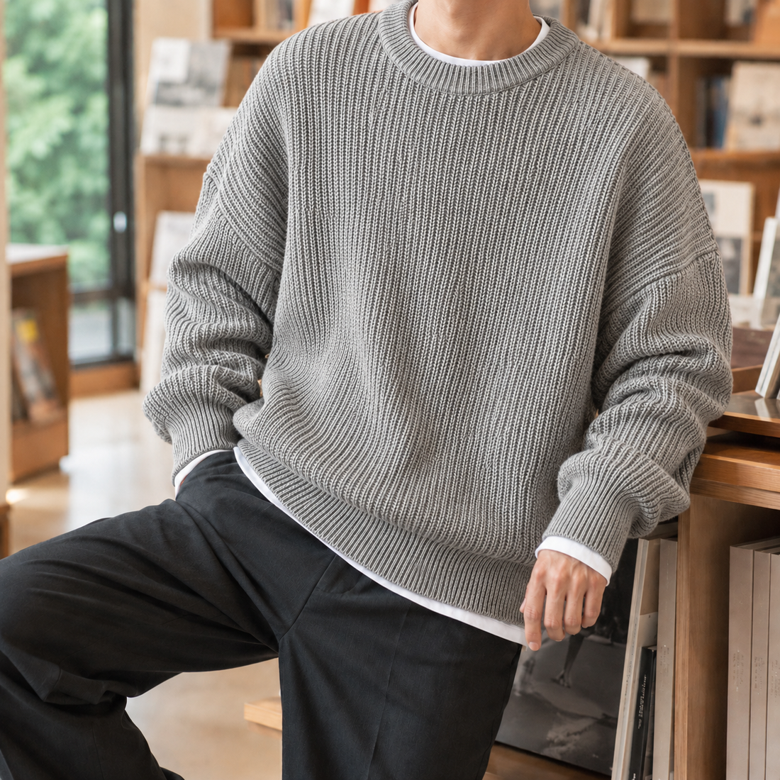 Rodolphe Ribbed Sweater - Gray
