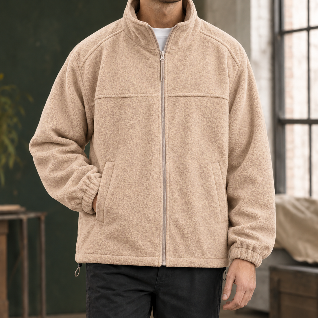 Cameron Fleece Jacket - Khaki