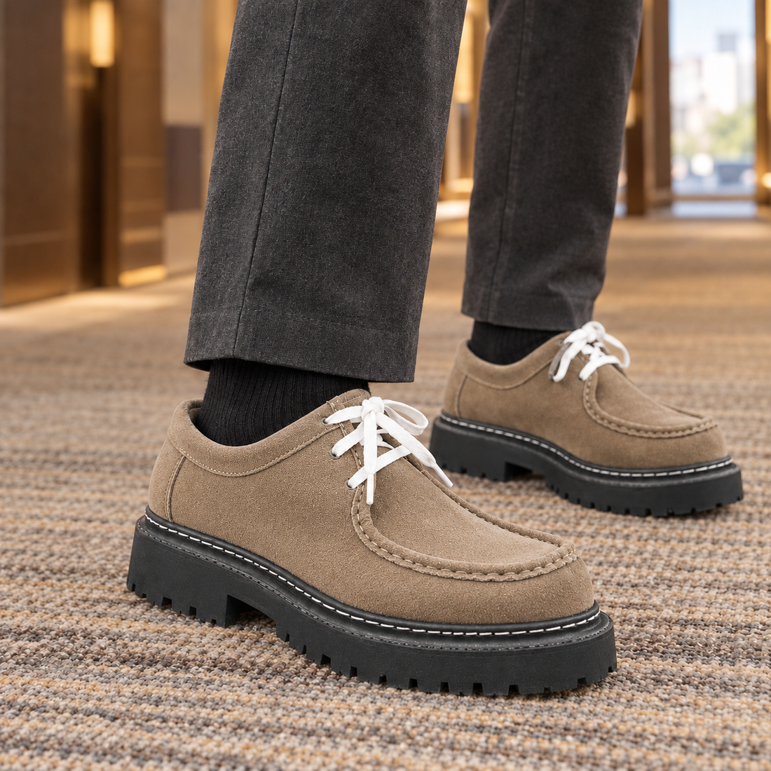 Trevisan Chunky Derby Shoes - Taupe