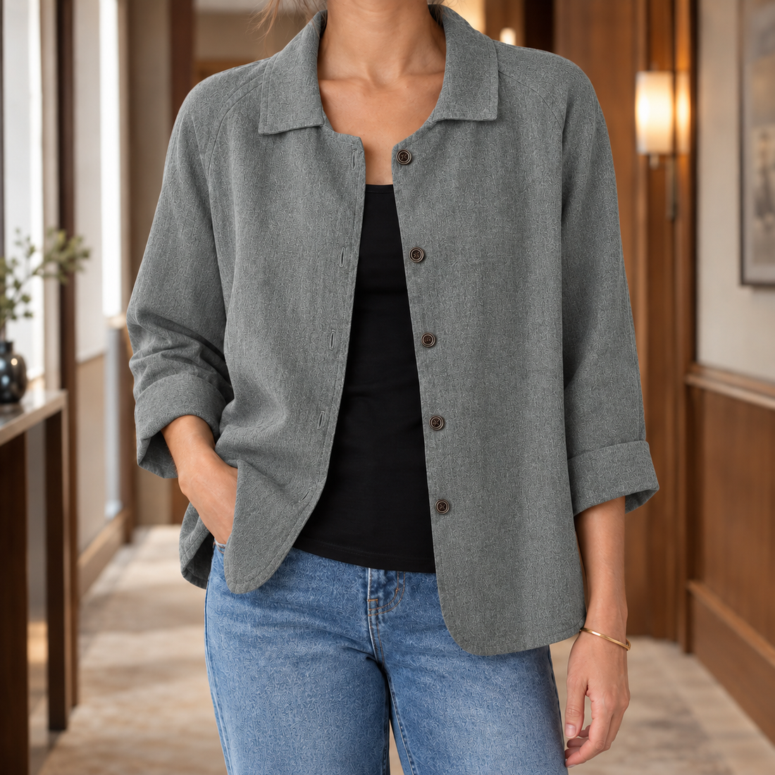 Mabel-Jade Relaxed Blazer - Gray