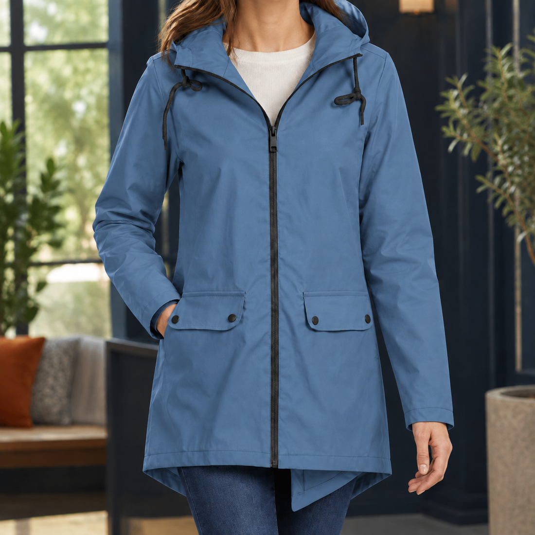 Morwenna Hooded Jacket - Blue